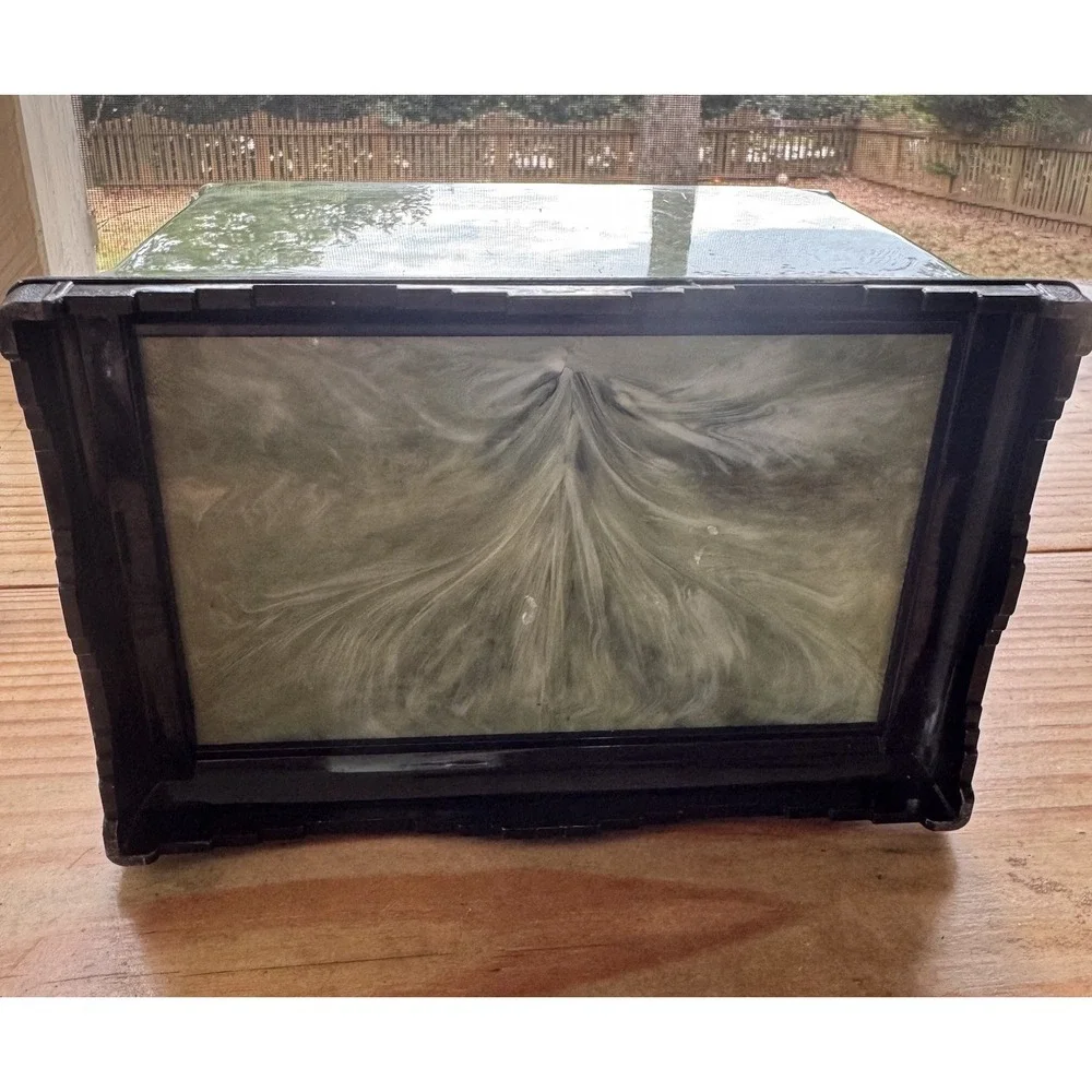 Vintage Faux Jade Chinoiserie Jewelry Box | 3-Drawer‎ Dragon Pulls | Mid Century